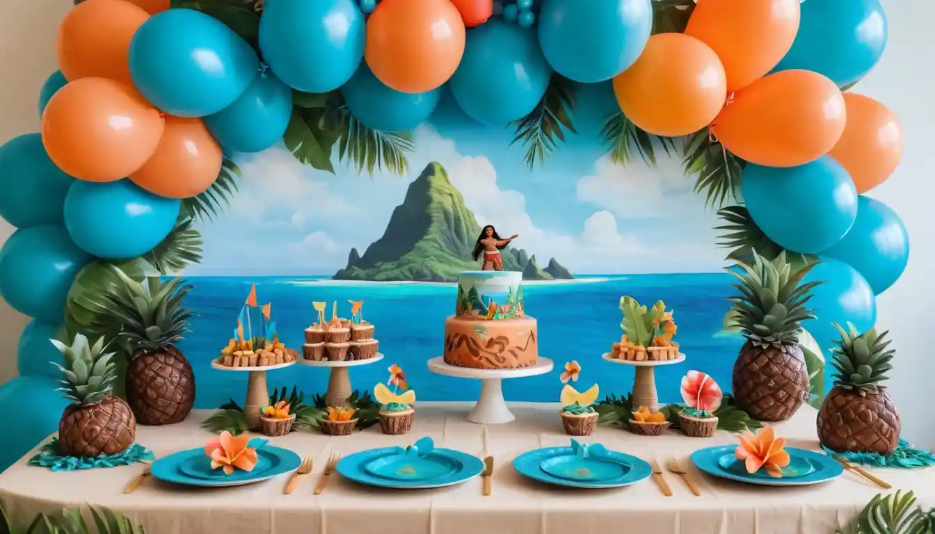 Moana Birthday Cake and Desserts